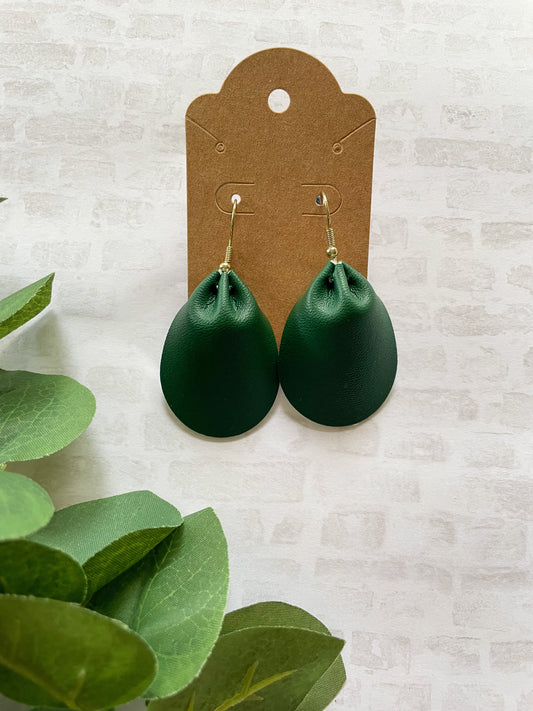 Green Pinched Earrings